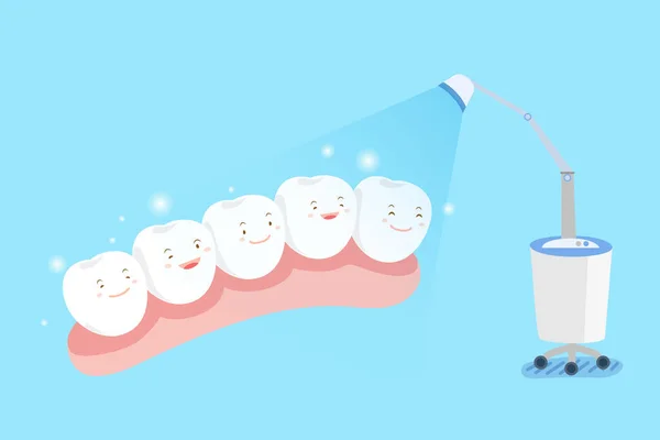 Dientes con concepto de blanqueamiento — Vector de stock