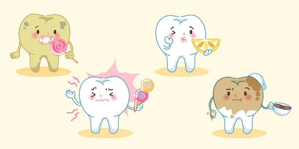 Zahn mit Gesundheitsproblem — Stockvektor
