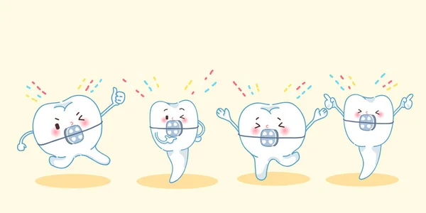 Tooth brace feel excited — Stock Vector