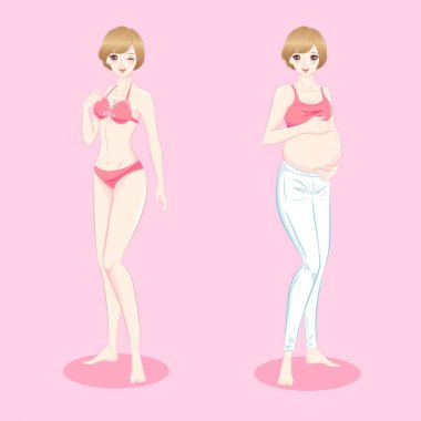 Cartoon zwangere vrouw