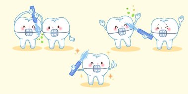 Diş giyim ayraç fırça ile