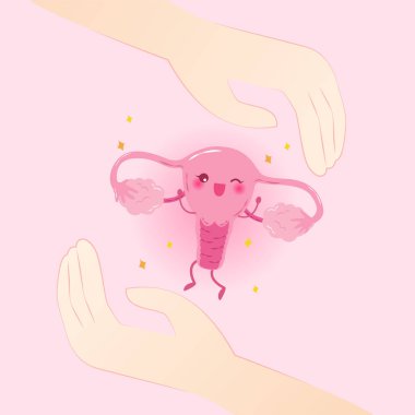 cute cartoon uterus  clipart
