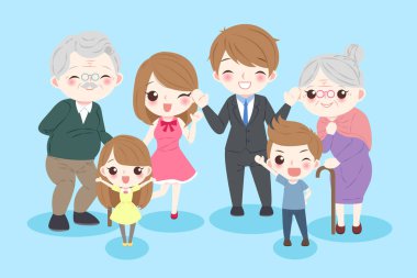 mutlu çizgi film aile