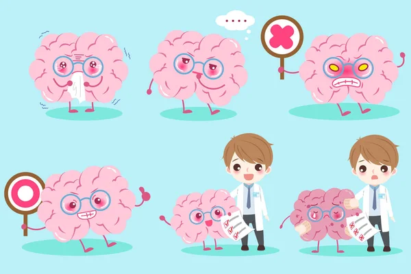 Cartoon läkare med hjärnan — Stock vektor