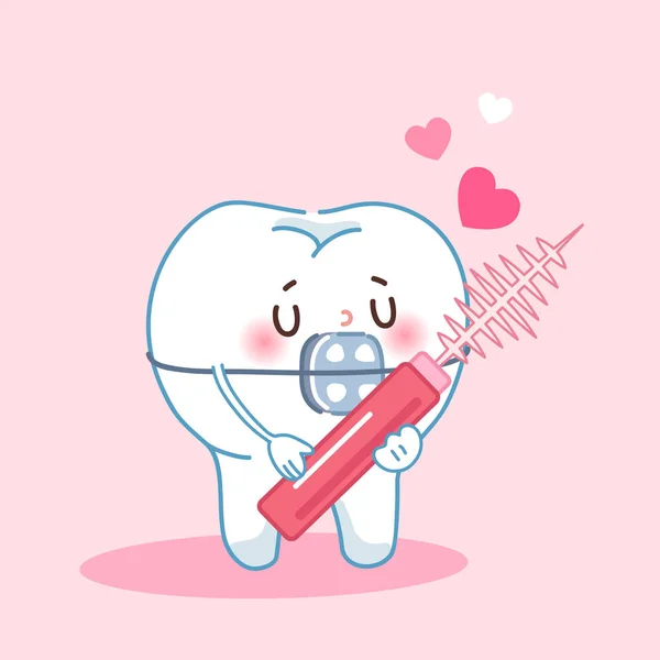 Dientes y cepillos interdentales — Vector de stock