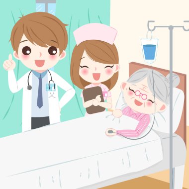 Yaşlı kadın ile doktor 