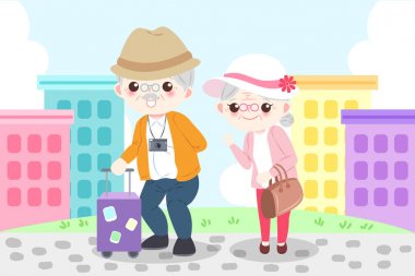 çizgi film yaşlı çift