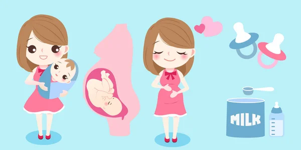 Dibujos animados mujer embarazada — Vector de stock