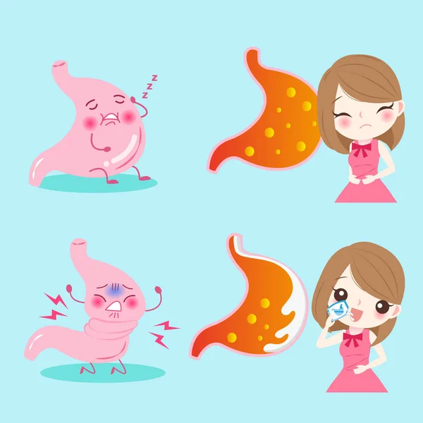 Femme avec des brûlures d'estomac — Image vectorielle