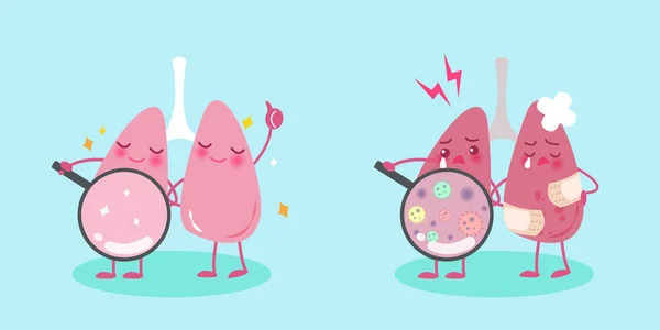 Carino polmone cartone animato — Vettoriale Stock