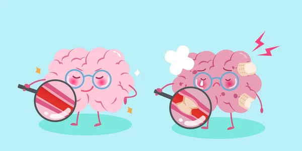 Carino cervello dei cartoni animati — Vettoriale Stock