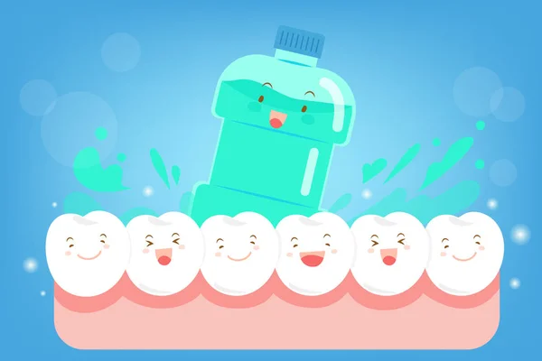 Ząb z płukania jamy ustnej — Wektor stockowy