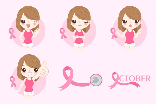 乳癌の女性 — ストックベクタ