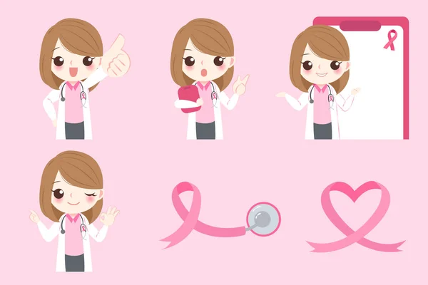 Γυναίκα με καρκίνο του μαστού — Διανυσματικό Αρχείο