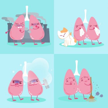 lung with air pollution clipart