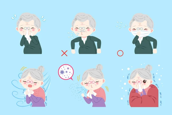 Ancianos con concepto de salud — Vector de stock