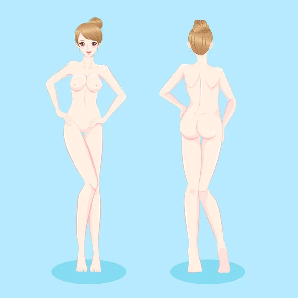 Skönhet naken kvinna — Stock vektor
