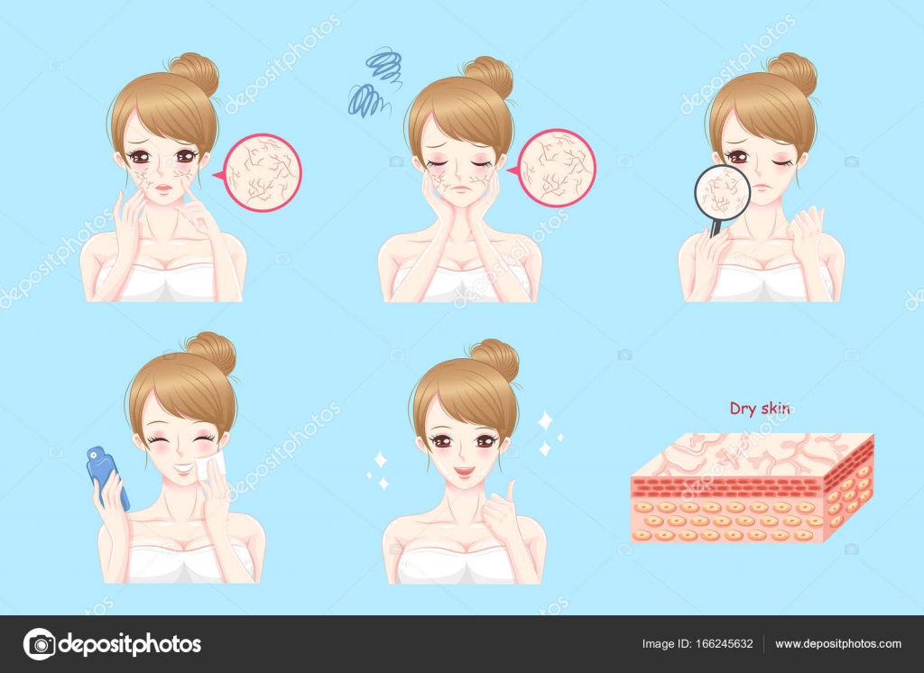 Woman with dry skin Stock Vector Image by ©estherqueen999 #166245632