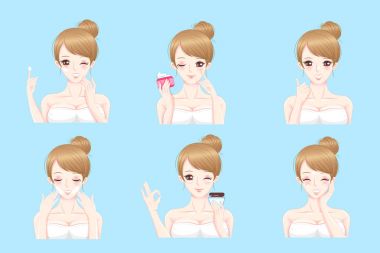 woman with skin care clipart