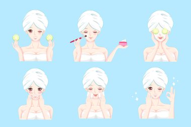 woman with skin care clipart