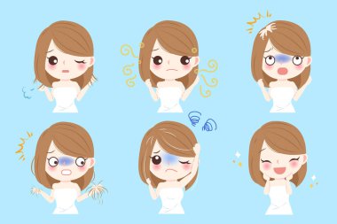 saç sorunu olan kadın