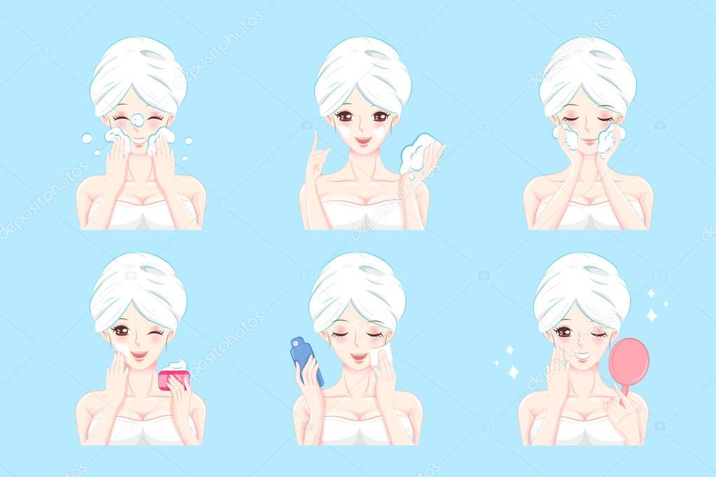 woman with skin care