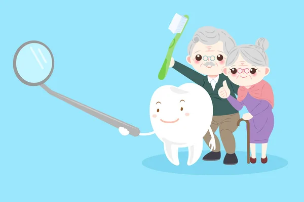 Starsi ludzie z zębami — Wektor stockowy