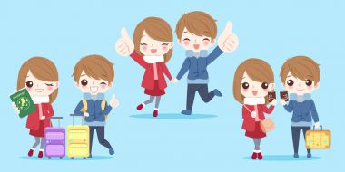 sevimli çizgi çift