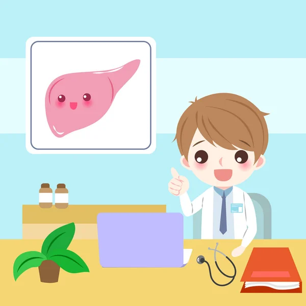 Doctor with liver — Stock Vector
