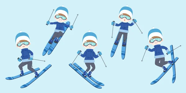 Man is skiing — Stock Vector