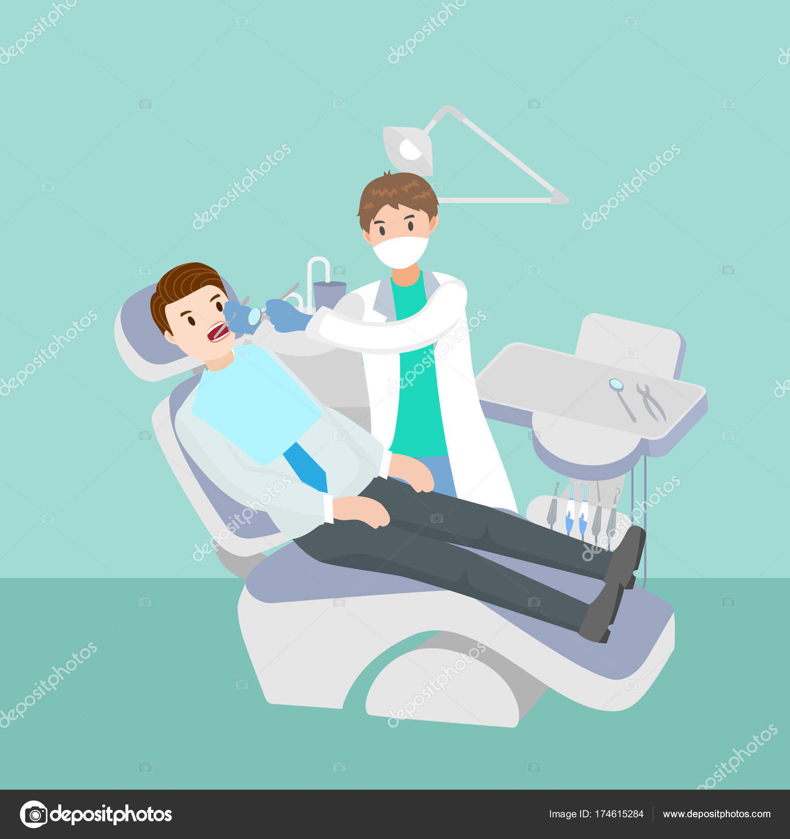 Стоматолог и пациент иллюстрация