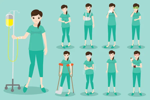 Cute cartoon patient — Stock Illustration Cute cartoon patient Stock Vector