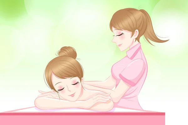Femme relax massage — Image vectorielle