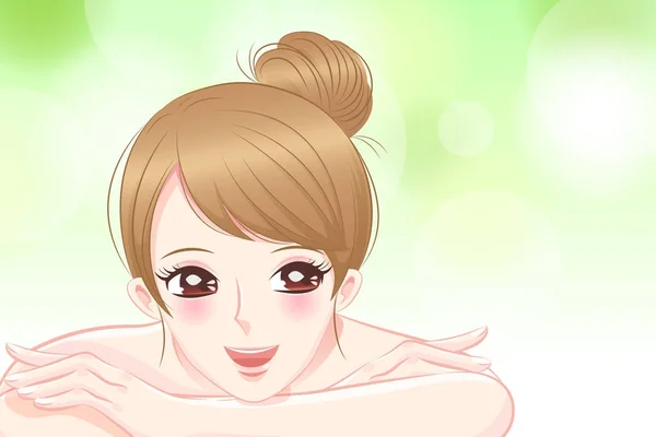 美容 womoman 做 spa — 图库矢量图片