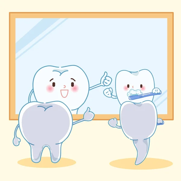 Cartoon health tooth — Stock Vector