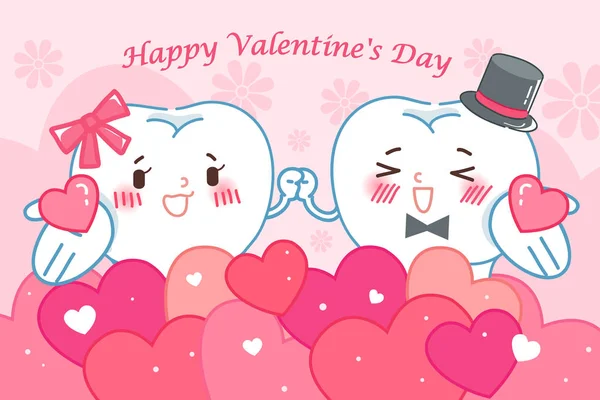 Зубы с Днем Святого Валентина — стоковый вектор