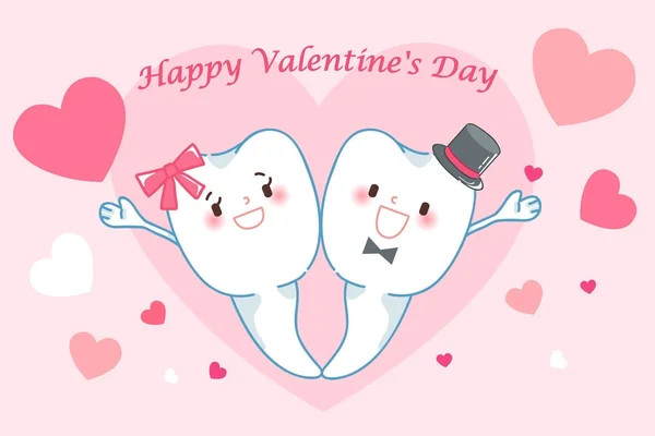 Dientes con feliz día de San Valentín — Archivo Imágenes Vectoriales