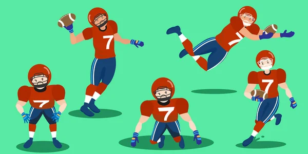 Kartun american football player Stok Ilustrasi Bebas Royalti