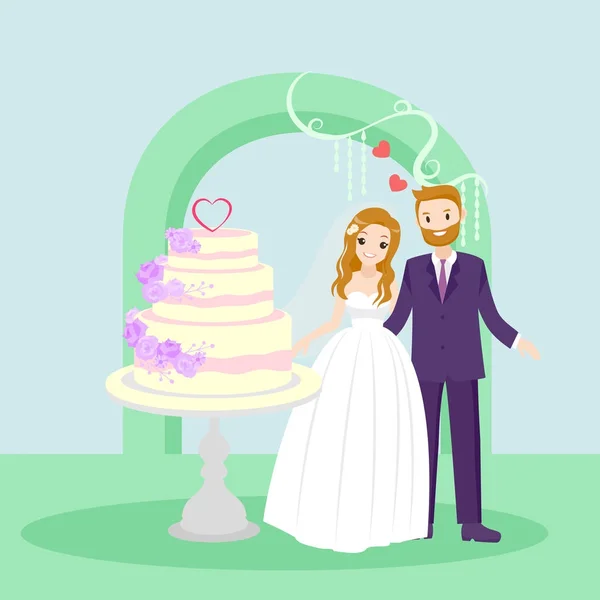 Gens de mariage dessin animé — Image vectorielle