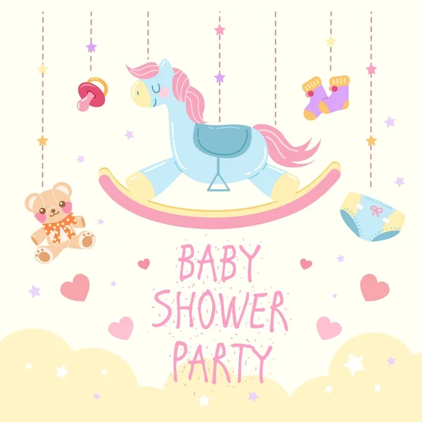 Cartoon baby shower — Stock Vector