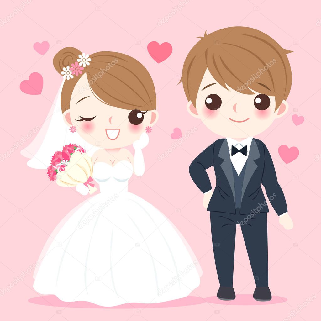 cartoon wedding people