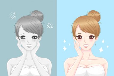 kadın yüz problem ile