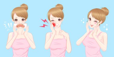 kadın diş ağrısı kavramı ile