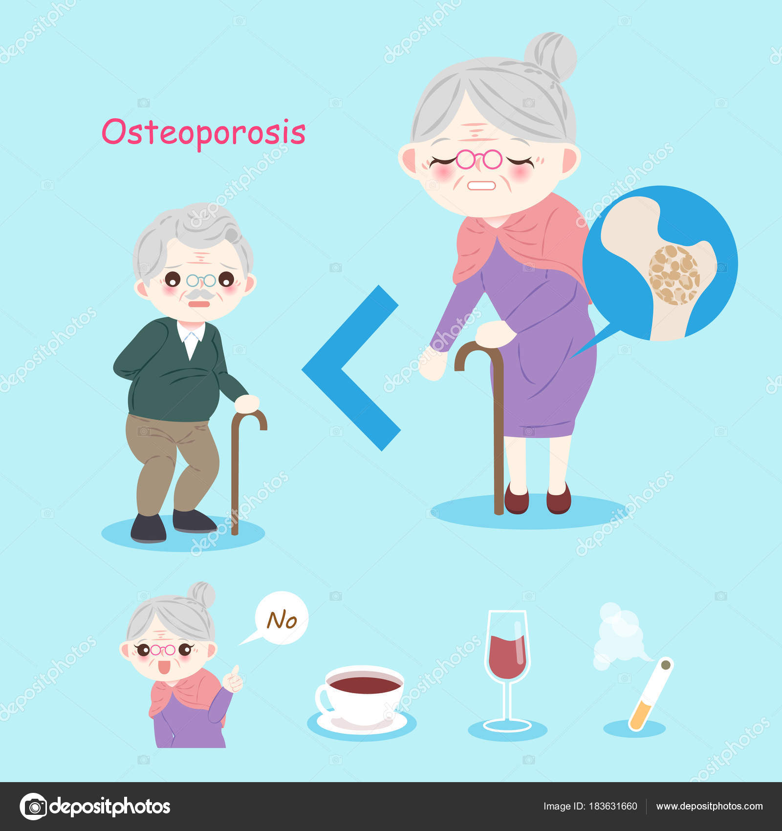 Old people with osteoporosis Stock Vector Image by ©estherqueen999  #183631660