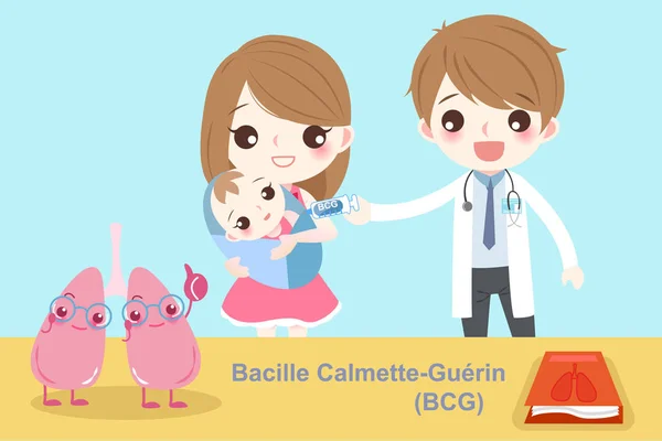 Baby mit Bacille calmette guerin — Stockvektor