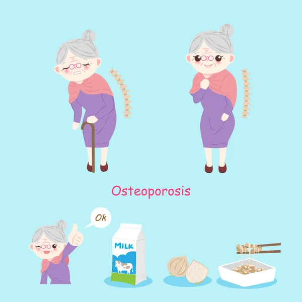 Anciana con osteoporosis — Archivo Imágenes Vectoriales