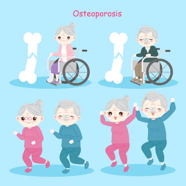 Old people with osteoporosis — Stock Vector