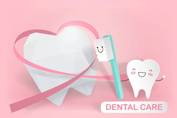 Ile diş bakımı diş — Stok Vektör