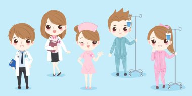 çizgi film doktor hasta ile