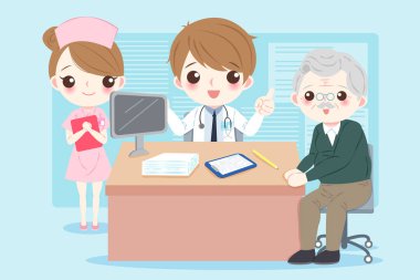 çizgi film doktor hasta ile